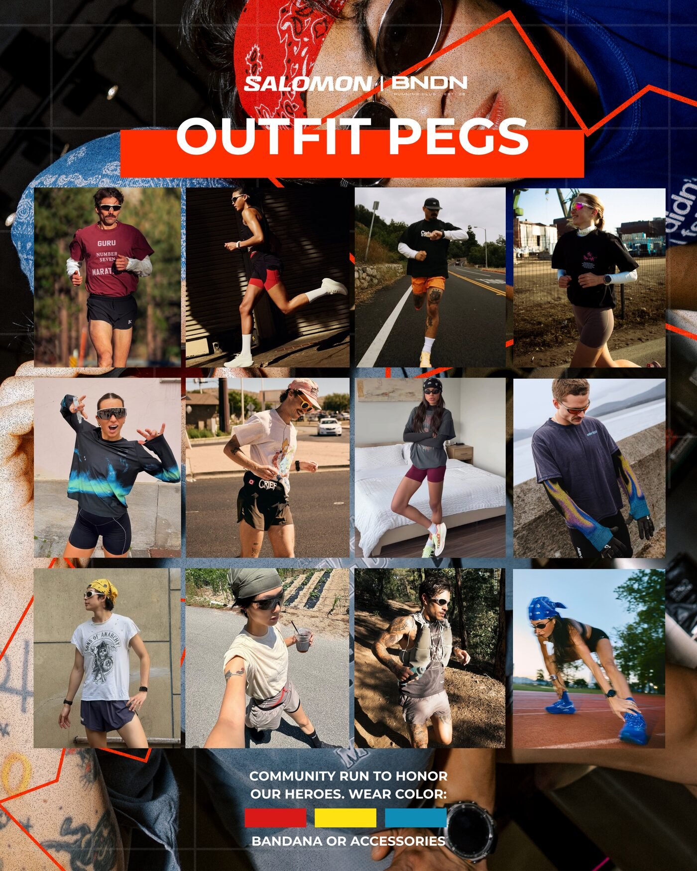 Outfit peg inspiration collage for the Off Track Run
